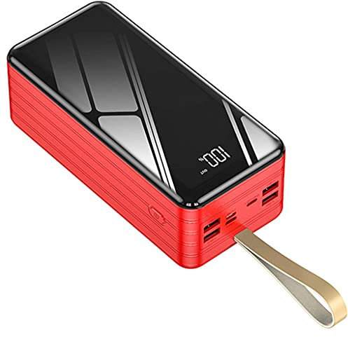 XLBHSH Batterie Externe 60000mah/batterie Externe Portable/Batterie Externe Legere/Batterie Externe Mini/Batterie Externe usbc/Batterie Externe Apple/Batterie Externe Slim,Rouge,60000mah