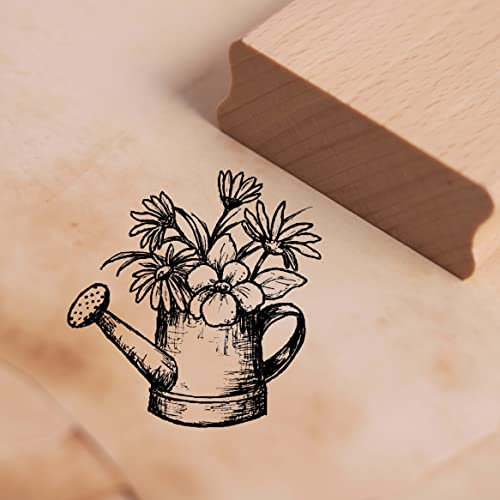 Stempel Gießkanne mit Blumen gefüllt - Motivstempel ca. 38 x 38 mm