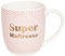 DRAEGER PARIS 1886 - Mug en Céramique Rose Super Maîtresse - Idée Cadeau Professeur Fin d'Année - Chic & Tendance - 320ml - Coffret Cadeau Élégant - Design Géométrique & Détails Dorés