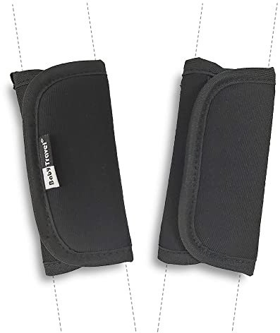 SeedFuture Gurtpolster für Kinderautositze mit Klettverschluss Baby Schwarz 2 Stück, Verstellbare und universelle Kinderwagen Sitzgurt Pads für Kleinkinder Kinder, Kinderwagen Sitzgurt Kissen