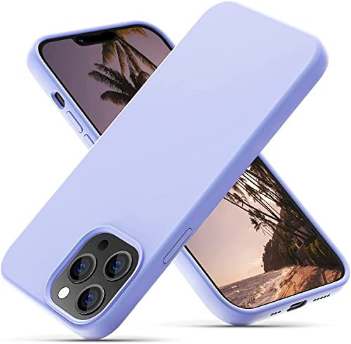 OitiYaa Liquid Silicone Case Compatible with iPhone 13 Pro Case,Full Body Protection,Ultra Slim Shockproof Phone Case with Soft Anti-Scratch Microfiber Lining,6.1 inch, Clove Purple