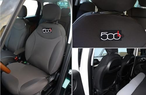 Italfodere - Coppia Coprisedili Anteriori Compatibili con Fiat 500L - Cotone Accoppiato - Fatti a Mano - Eleganti e Resistenti - Accessori Auto Interno - Antracite - Made in Italy