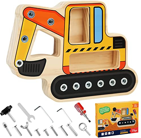 TaimeiMao Montessori Holz Schraubbrett,Montessori Spielzeug ab 2 3 4 5 6 Jahre,Kindergarten Lehrhilfen Pädagogisches Spielzeug,Motorikspielzeug Geschenke für Mädchen Junge