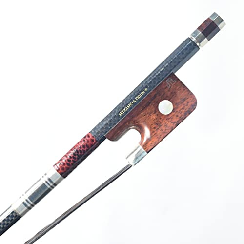 ARTIGIANO&VIOLIN Carbon Fiber Upright Bass Bow with Snakewood Frog French Style AW-205