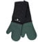 MasterClass Silicone Oven Gloves, Heat Resistant Mitts with Cotton Padding, Double Sided Non-Slip Gloves for Cooking and Baking, BPA-Free, Black/Hunter Green