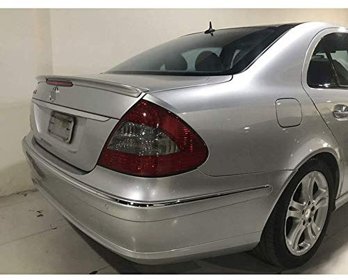 YUCSS Heckspoiler Standard Heckklappenspoiler Dach Rückleuchten Trunk Lip Windschutzscheibe Flügel Für Mercedes B-ENZ W211 Yc E Klasse E200 E260 2003-2006 (ABS, Glänzendes Silber, Schwarz/Weiß)