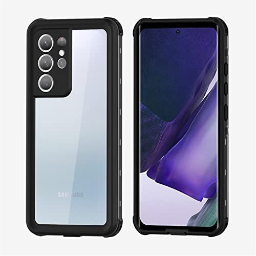IMEIKONST Samsung Galaxy S21 Ultra IP68 Waterproof Case, Heavy Duty Full Body 360° Protective Cover Shockproof Underwater Dustproof Armor Phone Case for Samsung S21 Ultra. Black FS