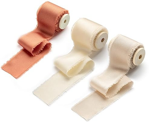 AOKSUNOVA 3,8cm Schleifenband Hochzeit Geschenkband Stoff Breit Satinband Stoffband Seidenband (DD-73, 3,8 cm x 4,5 m)