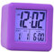 perfk Sveglia per camera da letto Orologio digitale Sveglia da tavolo per bambini Orologio da comodino elettronico muto per l'arredamento del soggiorno, Viola