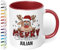 True Statements Weihnachtstasse mit Namen personalisiert „Merry Christmas“ - mit Rentier-Motiv - 330ml Keramik Kaffeebecher mit Spruch – Geschenk für Kollegen & Familie (Bordeaux)