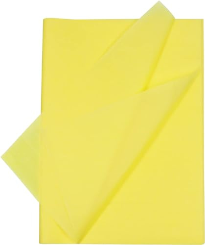 100 Blatt 19,7 x 13,8 Zoll Seidenpapier-Geschenkpapier für Geschenktüten, Geburtstagsfeiern, Hochzeiten, Bastelarbeiten (Gelb)