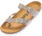 Palado Pantoletten Damen Cres Metallic - elegante Sandalen Made in Spain - bequeme Hausschuhe mit dämpfendem Kork-Fußbett - modische Sommerschuhe Beige UK10 - EU44