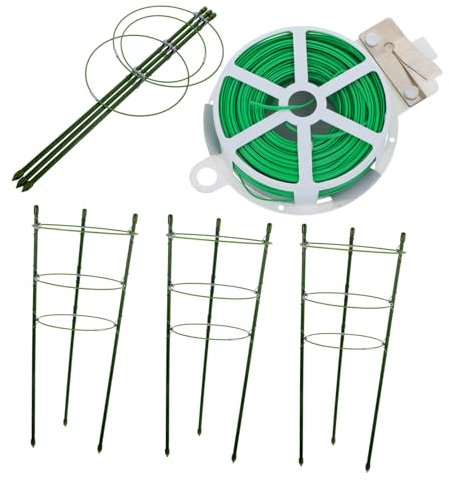 POPETPOP Lot De 5 Supports De Jardin en Treillis pour Plantes Grimpantes Robustes Et Dextérieur avec Fil De 20 M