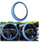 JNNJ Lenkradbezug Aus Polyester, Anti-Rutsch Sport Elastic Band Lenkradabdeckung Universal, Atmungsaktiver Gestreifter Lenkradbezug Aus Elastischem Netz(Blau)