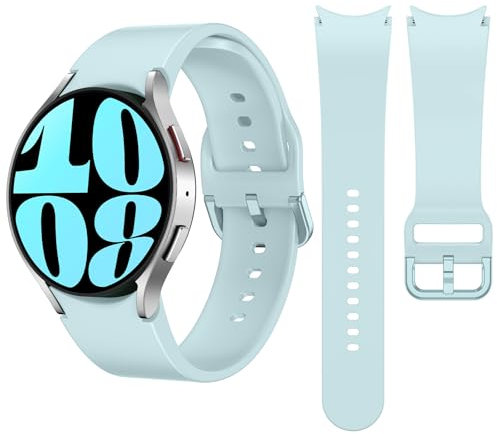 Kamita Correas Silicona Deporte para Samsung Galaxy Watch 7 6 5 4/Galaxy Watch FE(2024)/Watch6 Classic/Watch5 Pro 45mm; 20mm Smartwatch Pulsera Banda de Impermeable para Hombre Mujer (Verde Menta)