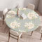Highdi 3D Elastische Tischdecke Rund Abwaschbar, Spanntischdecke Rund Gartentischdecke Outdoor Round Tischdecke mit Gummizug für Esszimmer, Küche und Picknick (Blüte Blatt 6,60cm)