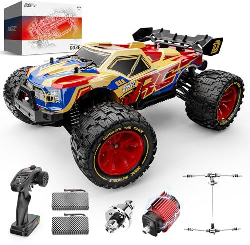 DEERC 1/14 Bürstenlose Schnelle RC-Autos für Erwachsene und Jungen, Max 50 km/h Hochgeschwindigkeits-Fernsteuerungsauto, 4x4-RC-Monstertruck für Jedes Gelände, Wasserdichtes Offroad-Hobby-RC Car Gift