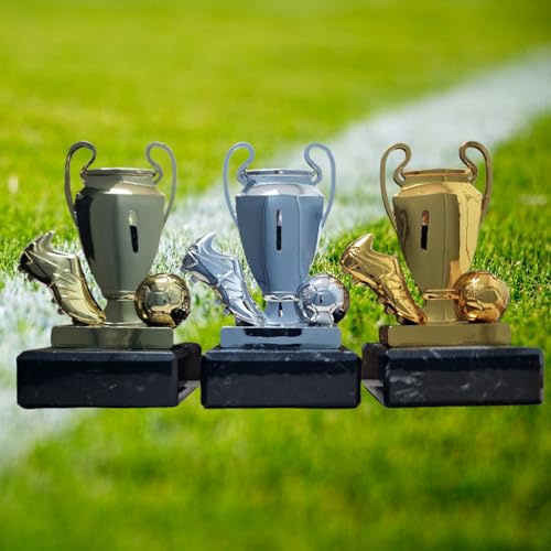 XS Champions Fussball-Pokal 10cm - Gold-Silber-Bronze - Mit Wunschgravur
