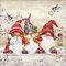 20 Servietten Winter Drei rote Wichtel an Zweige als Tischdeko. Papierservietten mit Motiv. Auch für Decoupage und Serviettentechnik 33x33cm
