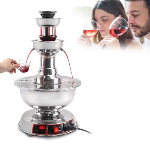 guoyjmm 3 Layers Party Water Fountains, Wine Fountain Machine, Flow Drinks Fountain, 3.5L Capacity / 0-100° Temperature Adjustment, Fountain Equipment for Wine/Champagne/Water/Juice