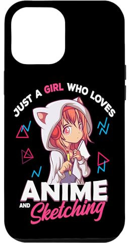 Just A Girl Who Loves Anime and Sketching Otaku Anime Merch Case for iPhone 14 Plus
