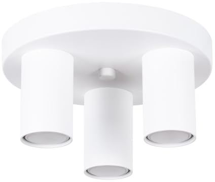 SOLLUX lighting Deckenlampe Deckenleuchte Deckenstrahler Stahl 3 Flammig 25 x 25 x 12 cm Weiß Lagos