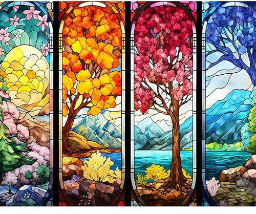 RICUVED Árbol Pintura por Números para Adultos -Paisaje Kit de Pintura por Números con Lienzo 40x50 cm, 3 Pinceles, Pinturas Acrílicas y Gancho Metálico - Ideal para Principiantes