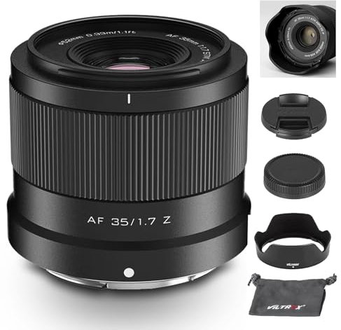 VILTROX 35mm F1.7 Z, 35mm f/1.7 APS-C-Objektiv für Nikon Z, große Blende STM Autofokus Prime-Objektiv für Nikon Z-Mount Z5 Z50 Z50II Z6 Z6II Z7 Z7II ZFC Z30 Z9 Z8 ZF Z6III