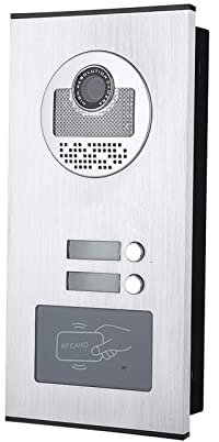 IUBGFTO Sonnette vidéo 7 Pouces Bus 2 Fils Kit de systèmes d'interphone vidéo pour Maison 2 unités Appartement Vision Nocturne (Blanc SY828NH2ID5)