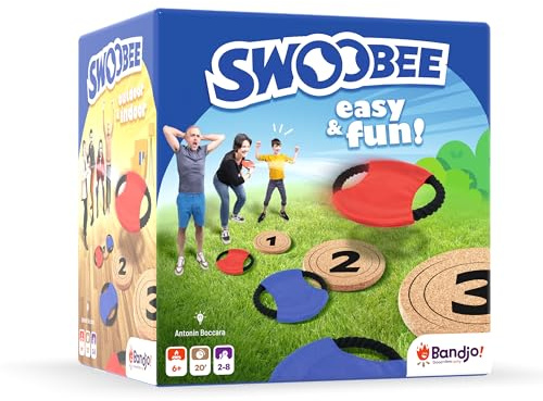 Bandjo - Swoobee - Jeu d'Ambiance - Jeu d'Adresse - en Extérieur et Intérieur - Facile et Léger à Transporter - Idéal pour s'Amuser Entre Amis ou en Famille - De 2 à 8 Joueurs - A Partir de 6 Ans.