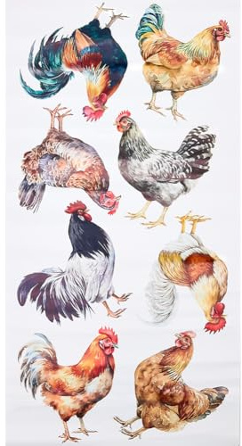 GORGECRAFT Adesivi Murali 60x30cm con Pollo Stacca e Attacca Animali da Fattoria Galline e Galli Adesivi Murali Carta da Parati Adesiva Rimovibile Sfondo Artistico Murale Cucina Sala da Pranzo