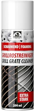HANSA Grillrostreiniger Schaum - Extra Stark Reiniger für Grillrost & Grillgitter - Für Gasgrill, Holzkohlegrill, Elektrogrill, Smoker, Kugelgrill & Keramikgrill-Entfernt Eingebranntes & Fett (200ml)