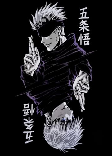KUSTOM ART Dekoratives Wandposter Serie Manga und Anime Jujutsu Kaisen Satoru Gojo Druck auf beschichtetem Papier 40 x 30 cm ohne Rahmen