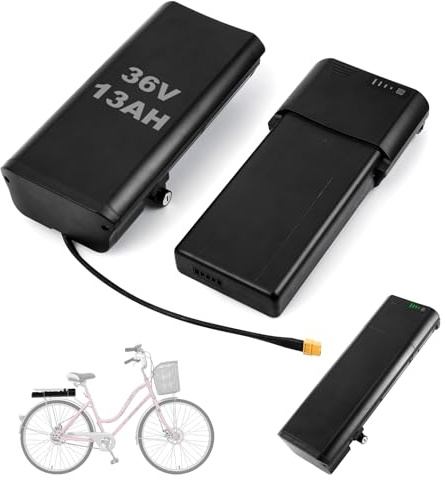 Batteria 36V 13Ah per E-Bike da Portabagagli con Caricatore, per Bici Elettriche MIFA, Rehberg, Zündapp, Per Motori da 50W a 250W