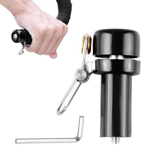 PBAHAUP Campanello Bicicletta 2-in-1, Mini Campanello e Tappo Manubrio, Suono Nitido 80dB ad Alta Visibilità, Adatto a Manubri Standard 22.2mm per Ciclisti Urbani, Bambini e Pendolari