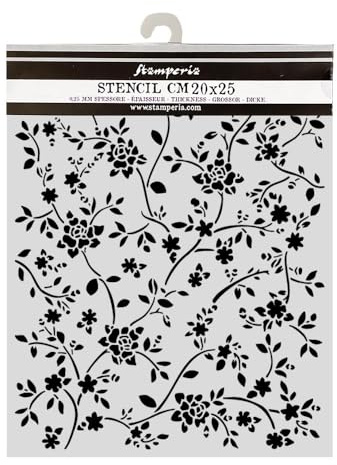 Stamperia - Thick Stencil for Scrapbooks, Albums, Cards, Bullet Journals, and More, Flexible Material, Easy to Clean, Perfect for Crafts and Gifting (All Around, Ramage)