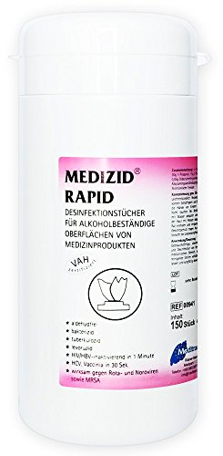 150 Pieces Medizid Rapid Disinfectant Wipes Container