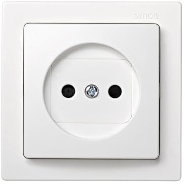 SIMON 73 LOFT – Base de Enchufe Bipolar, sin Toma Tierra, Mecanismo de Superficie, Serie Compacta para Reformas sin Obra, Acabado Color Blanco Mate