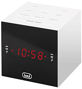 Trevi RC 855 C Radio réveil Cube, Blanc, 10 x 10 x 10 cm