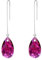 Ever Faith Plata de Ley 925 Simple Lágrima Drop Diario Ear Threader Colgante Pendientes Adornado con Color Fucsia Cristales