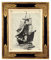 Segelschiff Boot Piraten Deko Poster Kunstdruck auf antiker Buchseite Geschenk Steampunk Reise Abenteuer ungerahmt