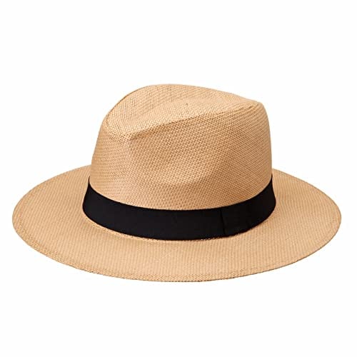 mh michael heinen Herren Panamahut, Sonnenhut, Sommerhut, Strohhut, Papierhut, breite Krempe, aus Papier