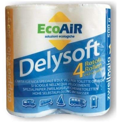 ALTIGASI DelySoft Lot de 4 rouleaux de papier hygiénique pour camping-car et camping - 2 voiles