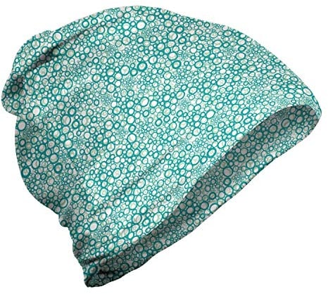 ABAKUHAUS Abstrakt Unisex Beanie, Bubbles in Aquatic Tones, Wandern im Freien, Almond Grün Seafoam