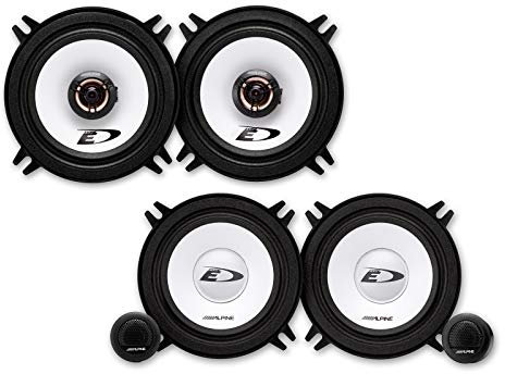 Mediadox Front/Heck 13cm/130mm Auto Lautsprecher/Boxen/Speaker Komplett-Set von Alpine kompatibel mit Renault (II)