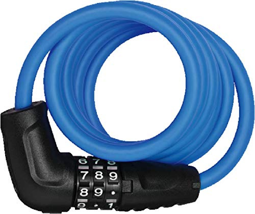 ABUS Spiralkabelschloss Star 4508C/150 - Zahlenschloss aus 8 mm starkem Spiralkabel - ABUS-Sicherheitslevel 2 - Blau