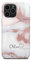 iCaseDesigner Personalised Marble Glitter Flowing Name with Heart Phone Case for Apple iPhone 11 Pro Max - 12. White Marble with Faux Rose Gold Sparkle Name
