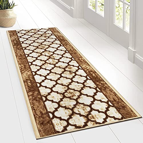 Teppichläufer Waterford - Läufer für Küche, Flur & Wohnraum - Feinschlingen Teppich - rutschfest & antistatisch - Küchenläufer Flurteppich Flurläufer (80 x 400 cm)