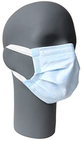 Skylotec 50 Stück | Mund-Nasen-Schutzmasken mit elastischen Ohrbändern für längeres Tragen (z. B. für medizinisches Personal, etc.) | EN 14683:2019+AC:2019 | Made in Germany