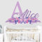 Glitzernder individueller Name Wandaufkleber für Mädchen – Blumen Schmetterling Wandaufkleber für Mädchen Schlafzimmer Dekor – Mädchenname Wandaufkleber Blumen personalisiertes Zimmer – Baby